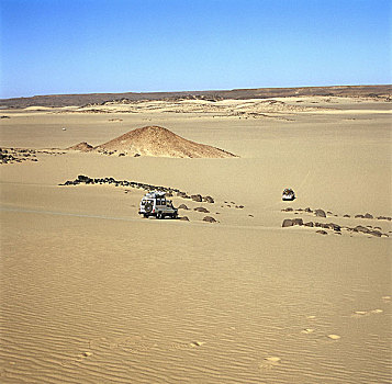 埃及,风景,宽,远景,石头,山,沙子,干燥,热,沙,贫乏,无人,蓝色,晴天,地平线,越野,旅游,沙漠