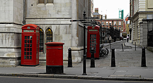 邮箱,电话亭,系船柱,伦敦