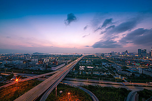 中国广东深圳前海粤港澳大湾区城市夜景