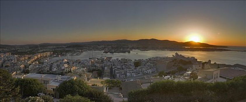 风景,港口,晨光,伊比沙岛,西班牙