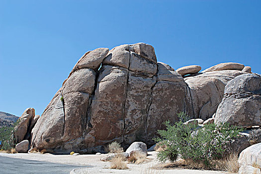 大,岩石构造,荒芜,蓝天,棕榈泉,加利福尼亚,美国