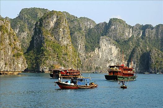 船,交通,下龙湾,越南