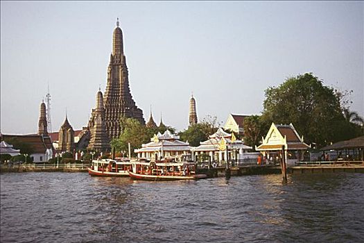 庙宇,河,郑王庙,曼谷,泰国