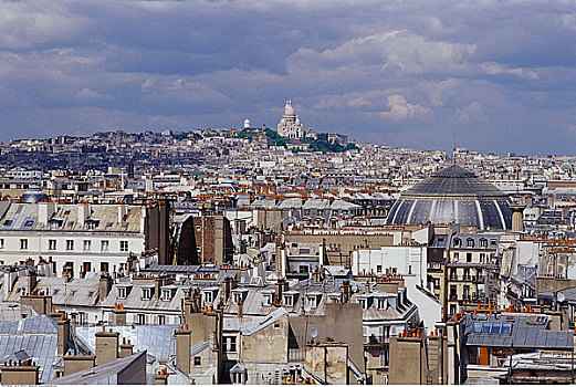 俯视,城市,巴黎,法国