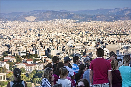 旅游,看,全景,雅典,希腊