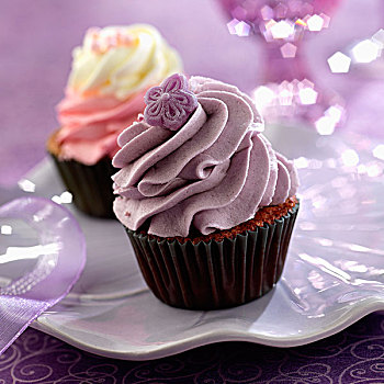 紫罗兰,慕斯,杯形蛋糕