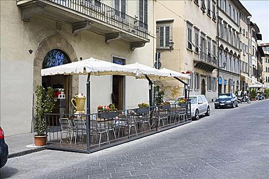 空椅子,街边咖啡厅,佛罗伦萨,意大利