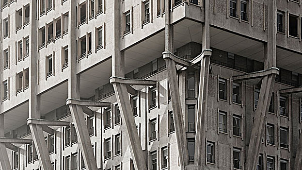 摩天大楼,20世纪50年代,特写,户外