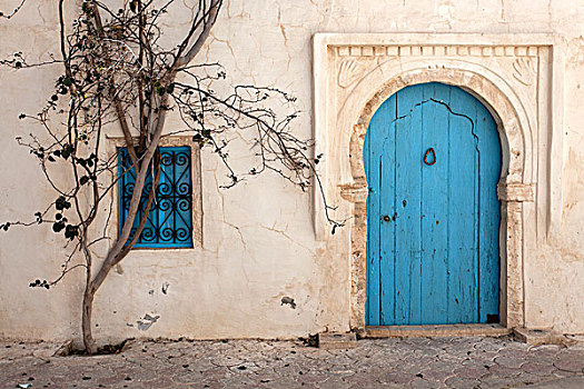 入口,门,建筑,杰尔巴,突尼斯,非洲