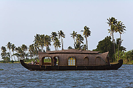 船屋,死水,喀拉拉,印度