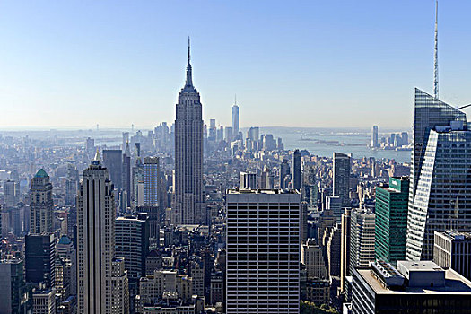 风景,市区,曼哈顿,帝国大厦,洛克菲勒中心,纽约
