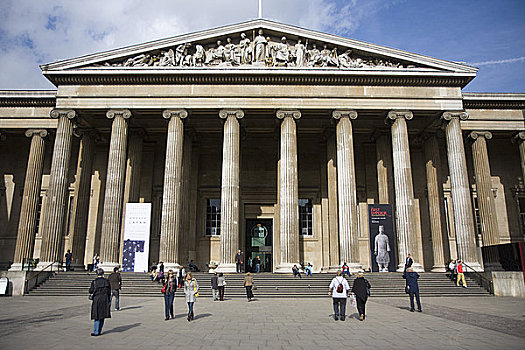 英格兰,伦敦,布鲁姆斯伯里,希腊,复苏,建筑,入口,大英博物馆,街道