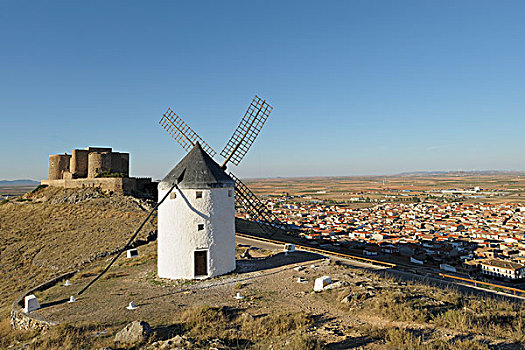12世纪,城堡,风车,拉曼查,康斯艾格拉,西班牙