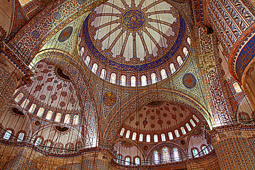 土耳其,伊斯坦布尔,市区,区域,藍色清真寺,清真寺,蓝色清真寺