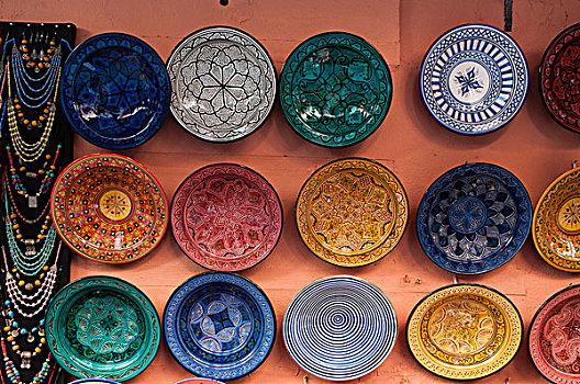 陶瓷,麦地那,露天市场,玛拉喀什,摩洛哥
