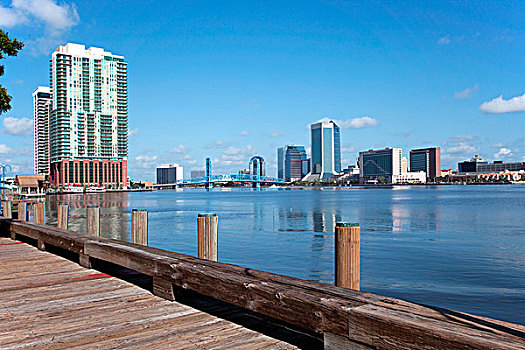 摩天大楼,水岸,河,杰克逊维尔,佛罗里达,美国