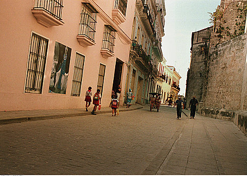 人,街上,哈瓦那,古巴