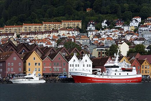 渔船,停泊,码头,卑尔根,挪威