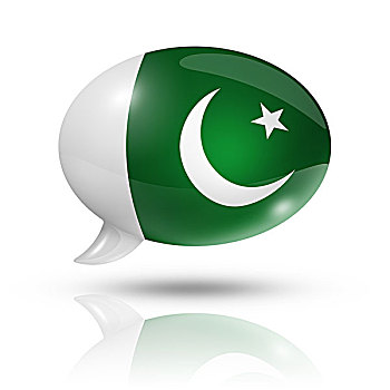 巴基斯坦,旗帜,对话气泡框