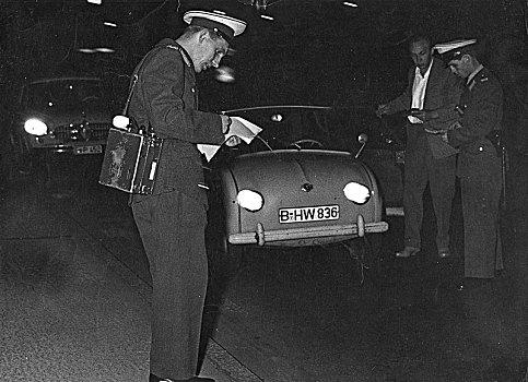 警察,交通,检查,60年代,柏林,德国,欧洲