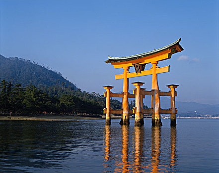 鸟居,严岛神社,广岛,宫岛,日本,日本神道,宗教