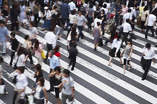 人,穿过,大阪,车站,日本