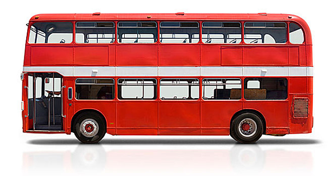 红色,双层巴士,伦敦,巴士,隔绝,白色背景