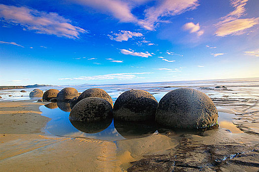 漂石,奥塔哥,海岸,新西兰