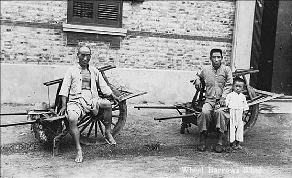 男人,手推车,越南,20世纪