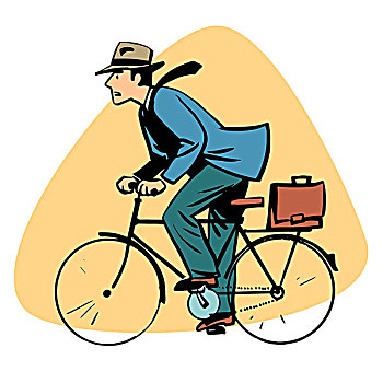 商务人士,骑自行车,概念