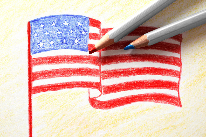 美国国旗绘画图片