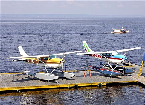 水,飞机,岸边,里奥内格罗,河,马瑙斯,亚马逊,巴西