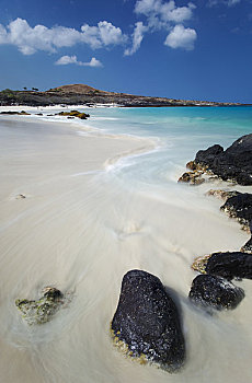 夏威夷,夏威夷大岛,科纳海岸,湾,长时间曝光,海滩