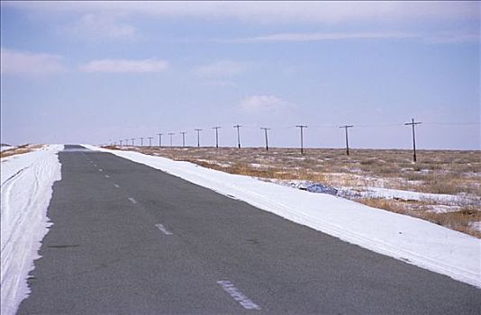 道路,冬天,省,蒙古