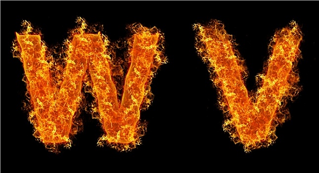 火,字母w
