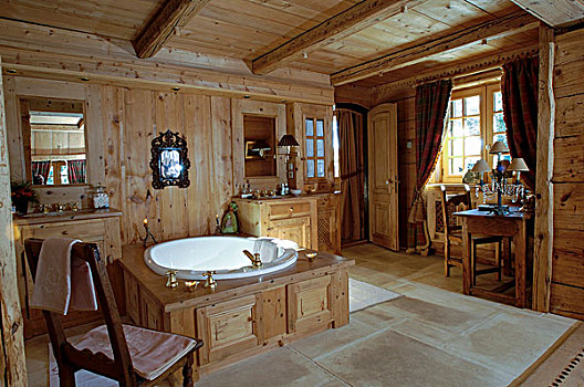 浴缸,乡村,浴室