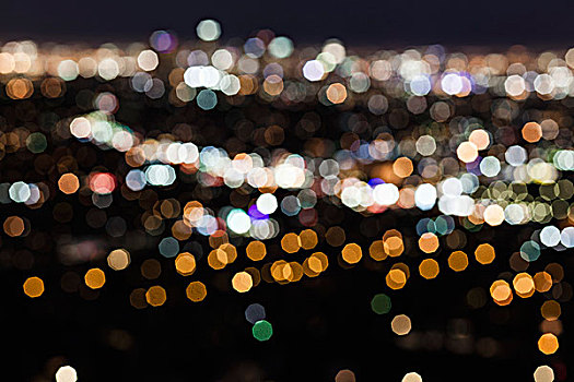 散焦,图像,光亮,城市,夜晚