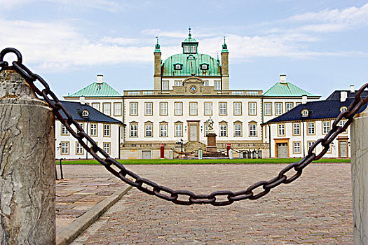 宫殿,丹麦,后面,栅栏