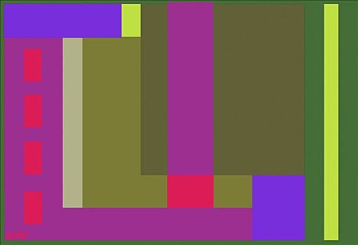 深粉色,长方形,2007年,电脑制图