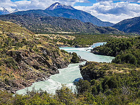 交汇,河,做糕点,正面,北方,巴塔哥尼亚,智利