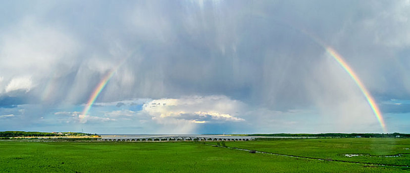 兴凯湖湿地彩虹云天