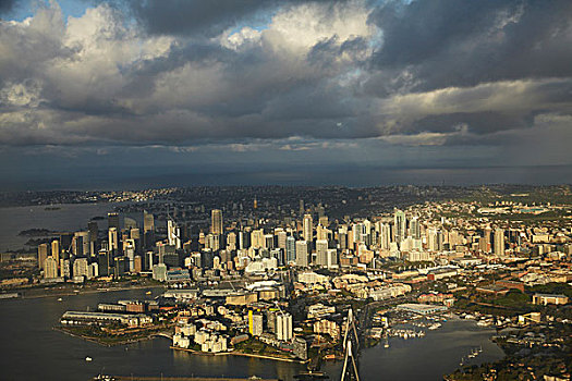 悉尼,中央商务区,悉尼港,新南威尔士,澳大利亚,俯视