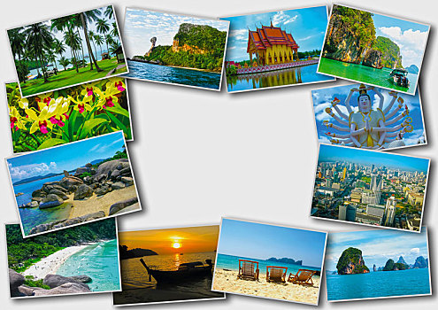 泰国,旅行,旅游,概念,设计,抽象拼贴画,图像