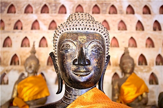佛,图像,寺院,万象,老挝