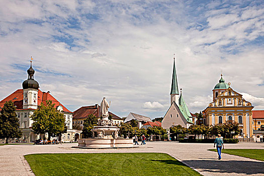 教堂,市政厅,神祠,圣母,地区,上巴伐利亚,巴伐利亚,德国,欧洲