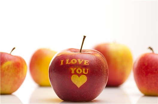苹果,文字,我爱你,放置,排列