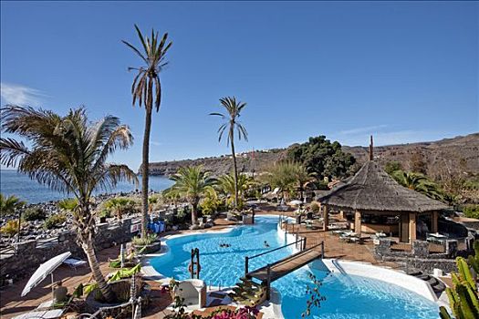 游泳池,酒店,干盐湖,圣地亚哥,加纳利群岛,西班牙,欧洲