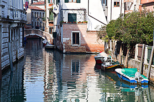 泊船,平和,运河,威尼斯,意大利