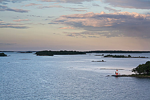 水系,岛屿,日落,斯德哥尔摩,瑞典