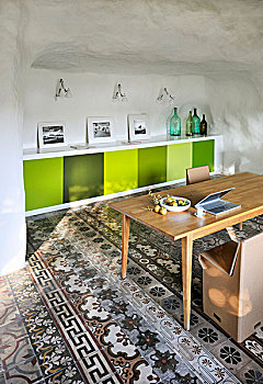多样,地砖,地中海,室内,合适,餐具柜,纸板,椅子,复古,氛围